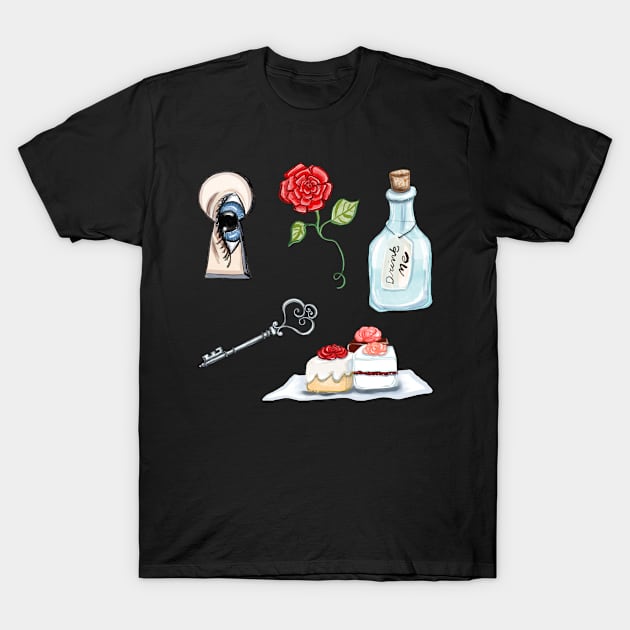 Fantasy Tea Party Illustrations T-Shirt by Robyn Warne Designs